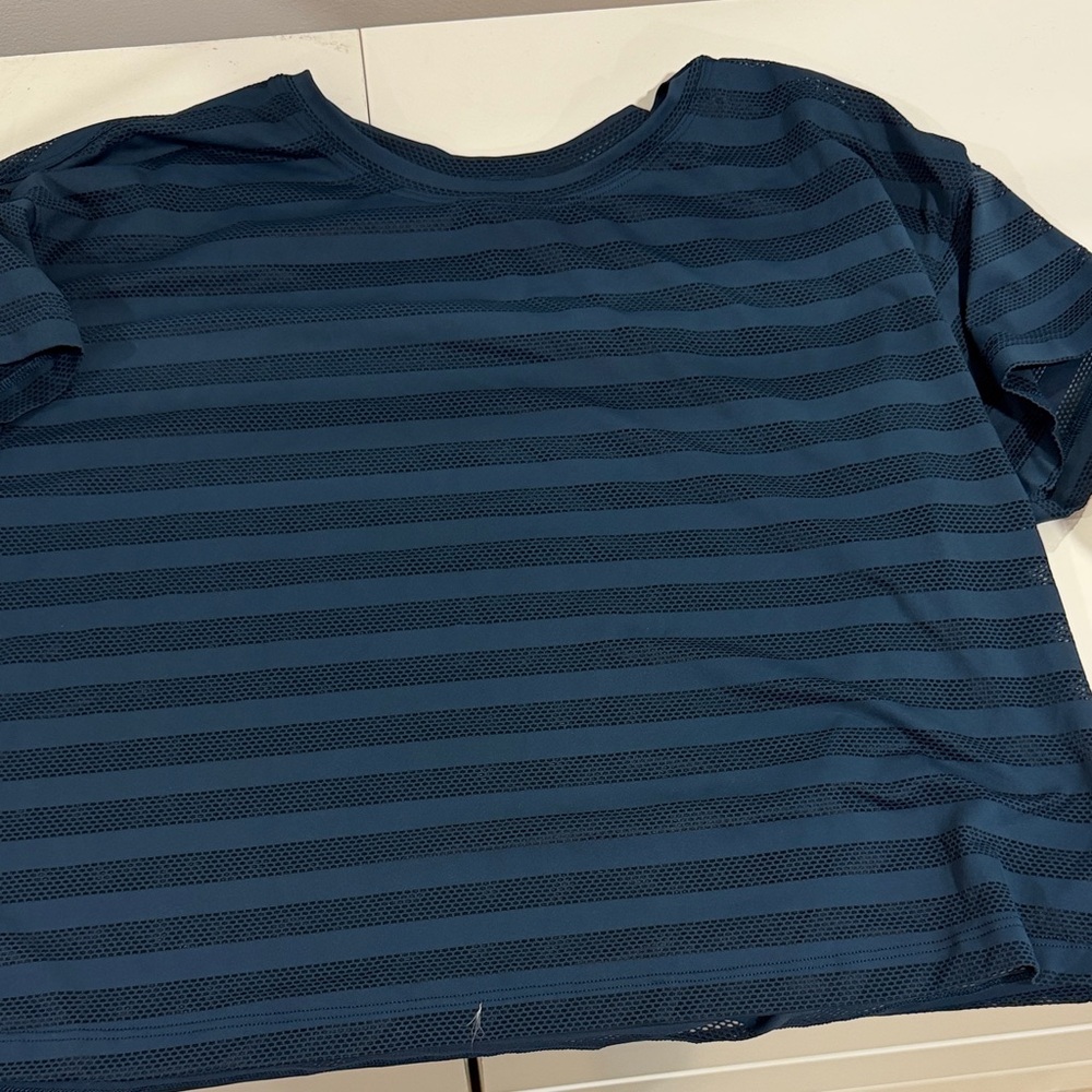 Lululemon stripe mesh tee